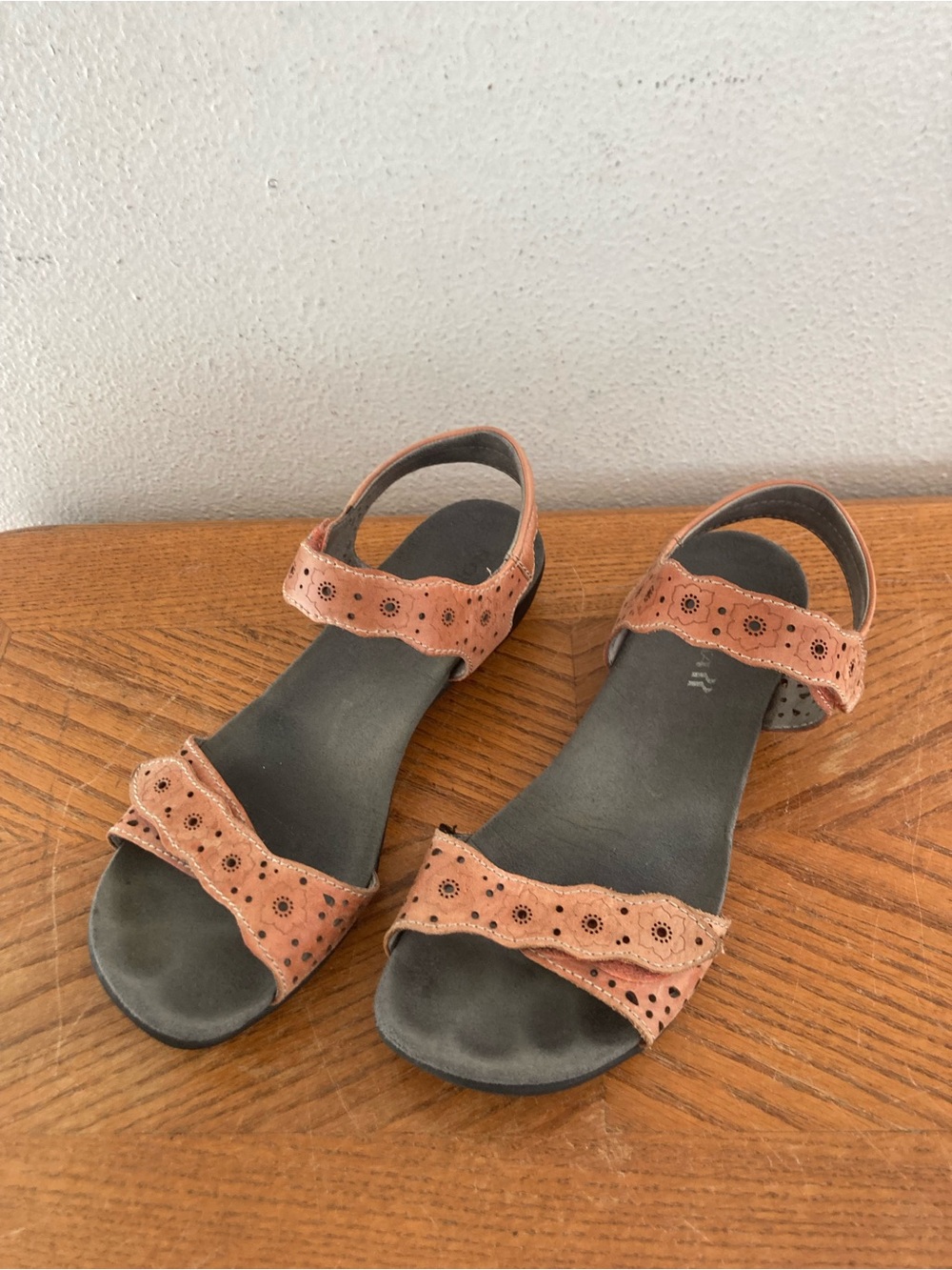 ROMIKA Tan Leather Boho Perforated Sandals
